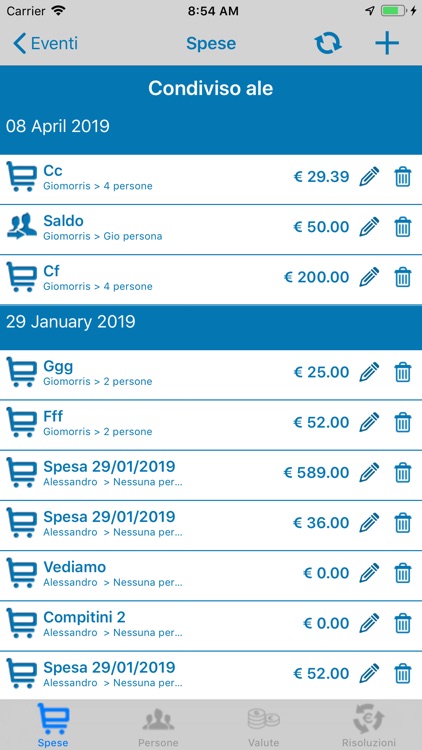 Pay&Share - Shared funds