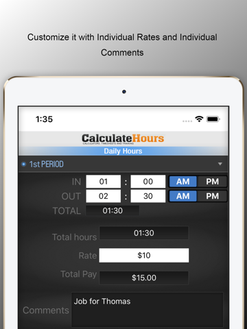 Calculate Hours Worked - náhled