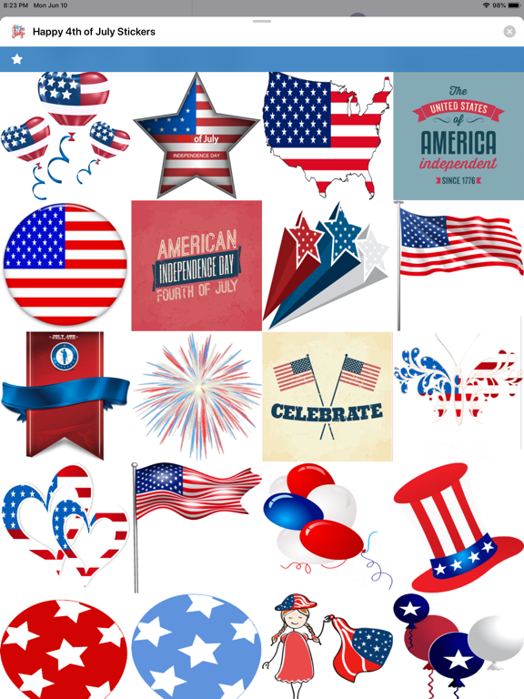 Screenshot #6 pour Happy 4th of July Stickers !