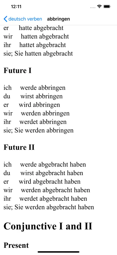 deutsch verben offline