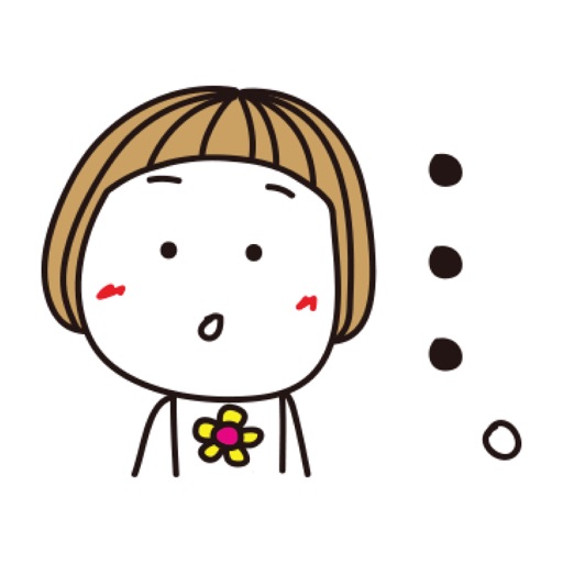 Bangs short girl sticker vol 2 icon