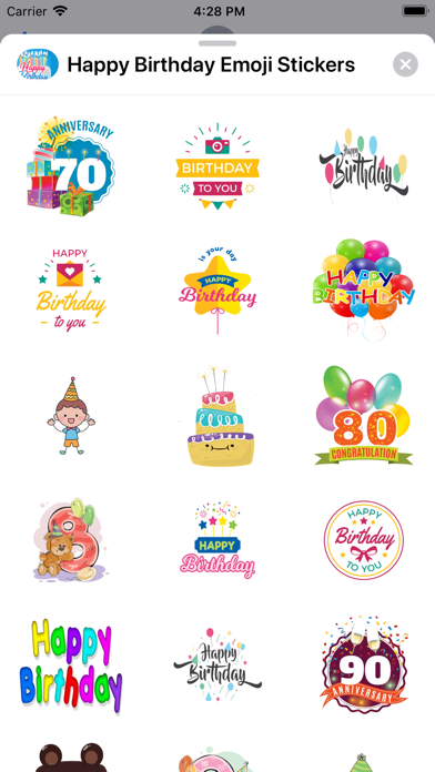 Happy Birthday Emoji Stickers screenshot 4