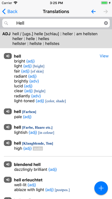 dict.cc+ Dictionary Screenshot