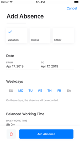 WORK • Time Sheet screenshot