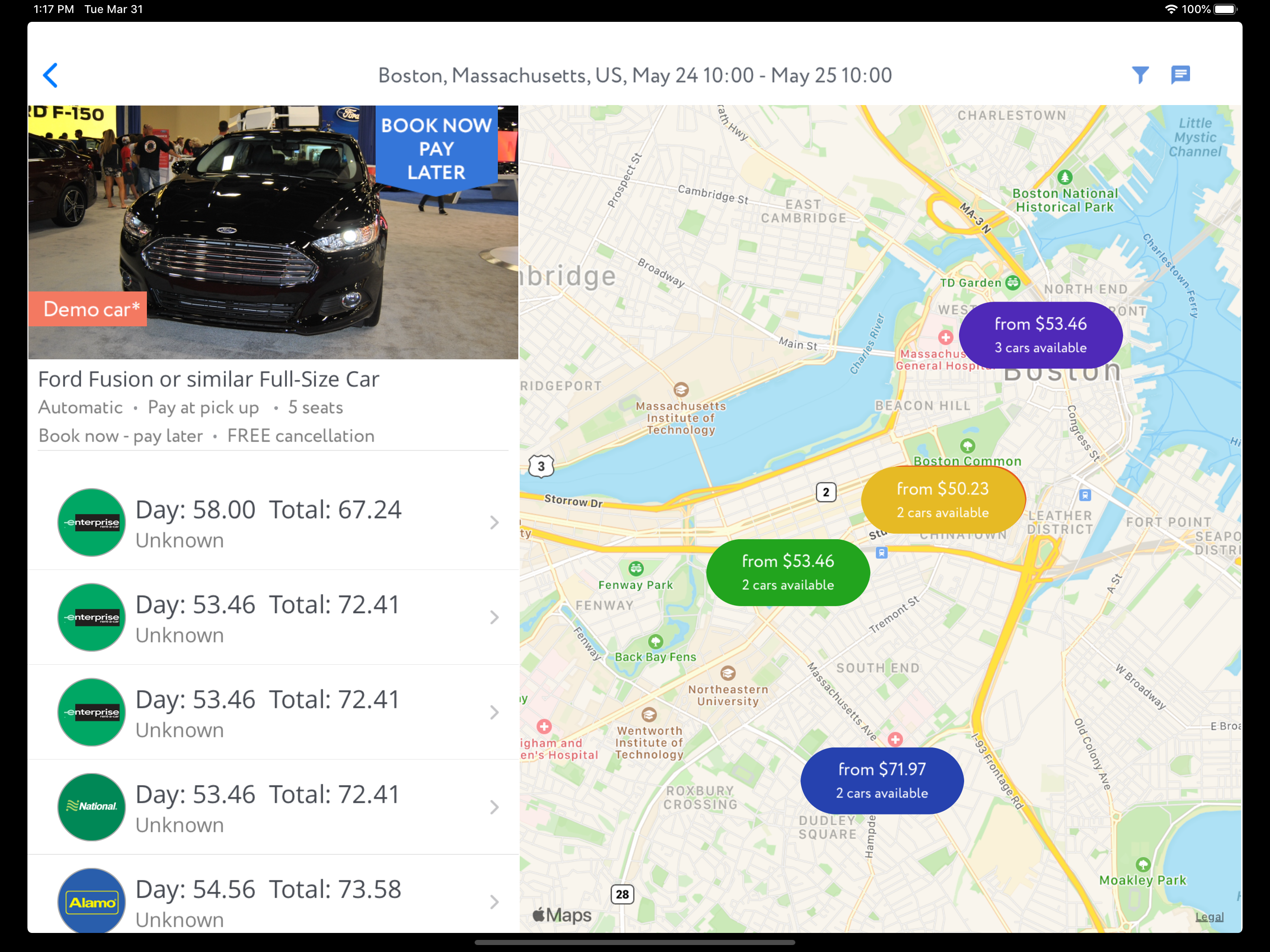 CarzUP - car rental app