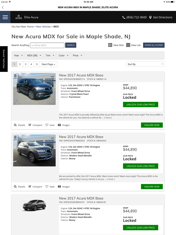 Elite Acura Dealer App iPad screenshot 4 - Shopping app