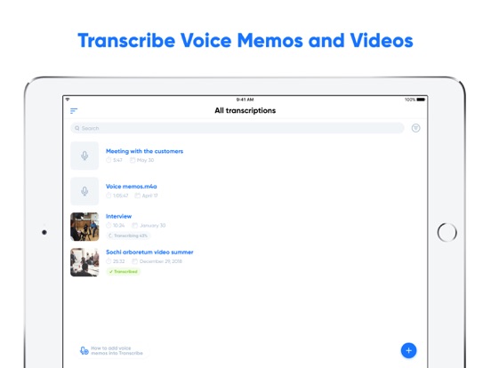 Transcribe - Speech to Text iPad app afbeelding 1