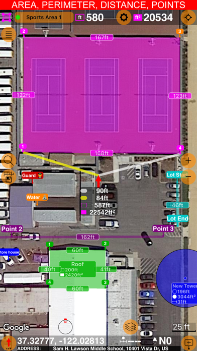 Planimeter 55. Measure on map. Screenshot