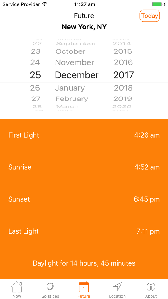 Sunrise Sunset Chart 2019