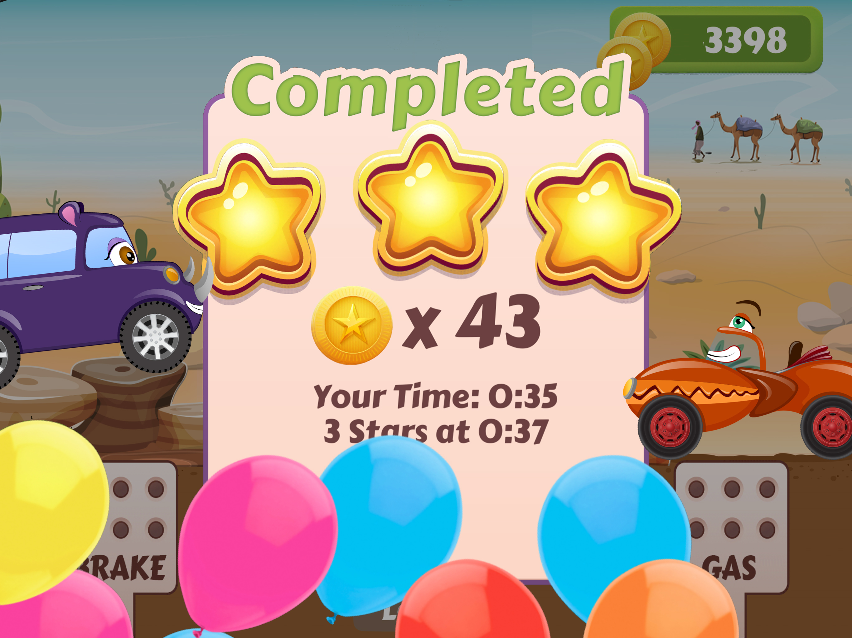 Racing game for toddlers