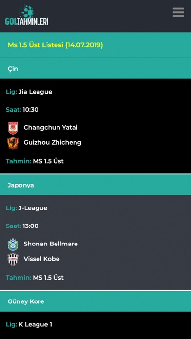 Screenshot #1 pour Gol Tahminleri