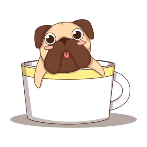 Cute sweet bull dog sticker icon