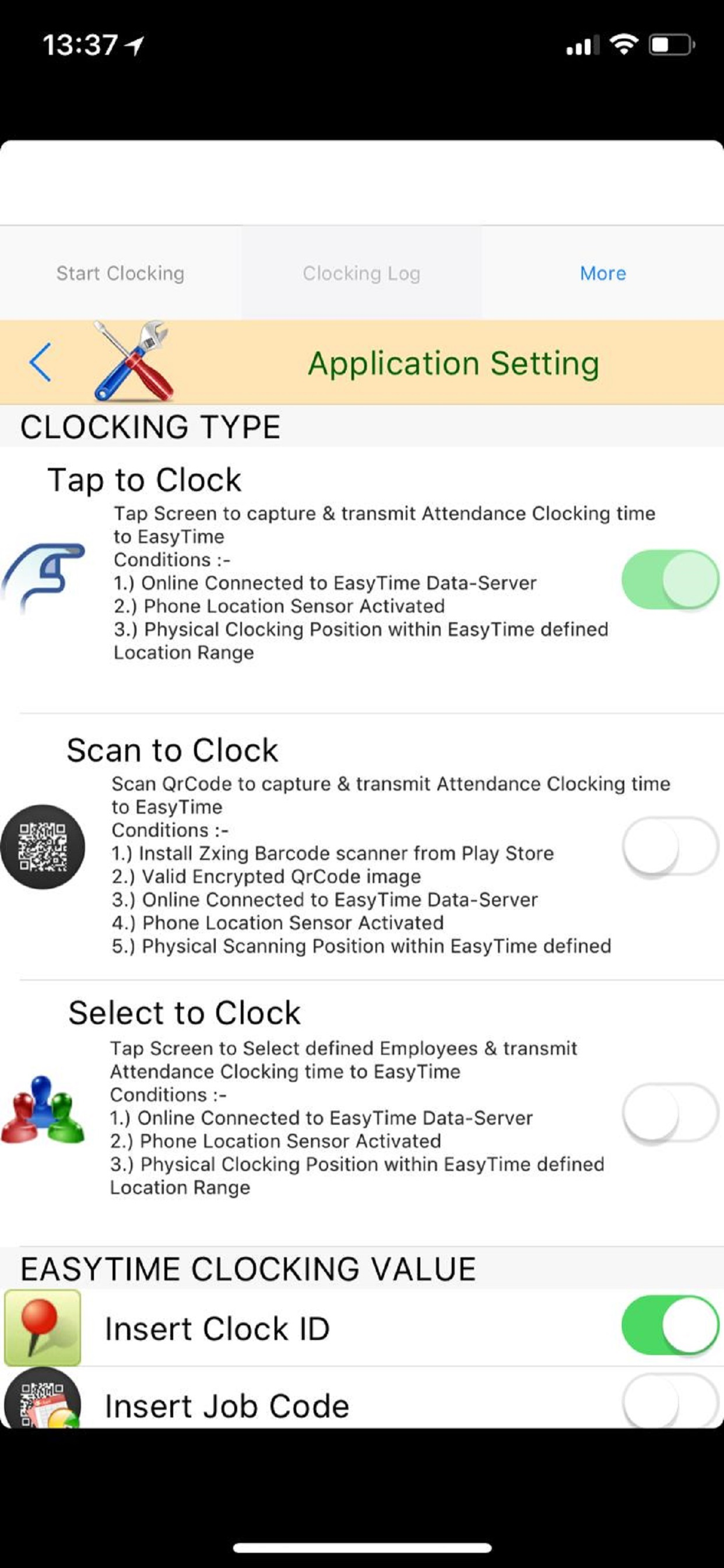EasyTime Clocking App v7