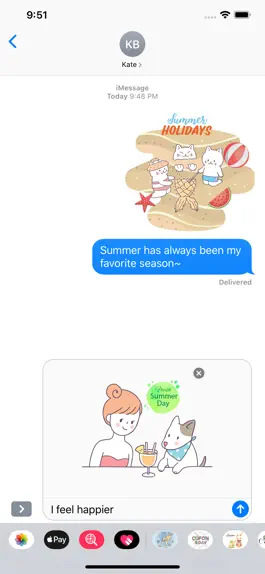 Game screenshot Summer & Vacation Cute Sticker apk
