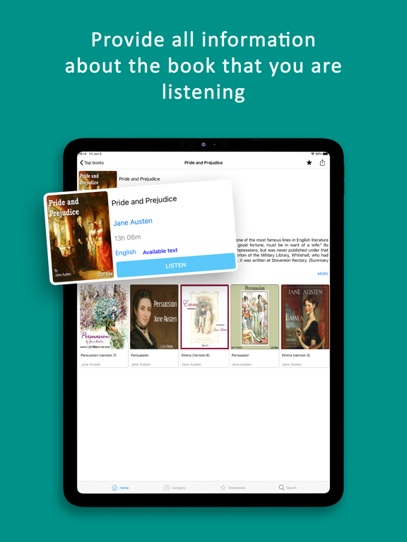 Audio Books from Librivox iPad screenshot 4 - Book app