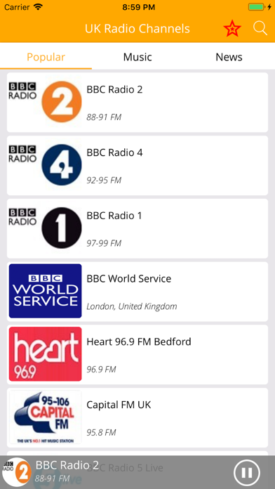 Screenshot #1 pour UK Radio Channels- Live FM, AM