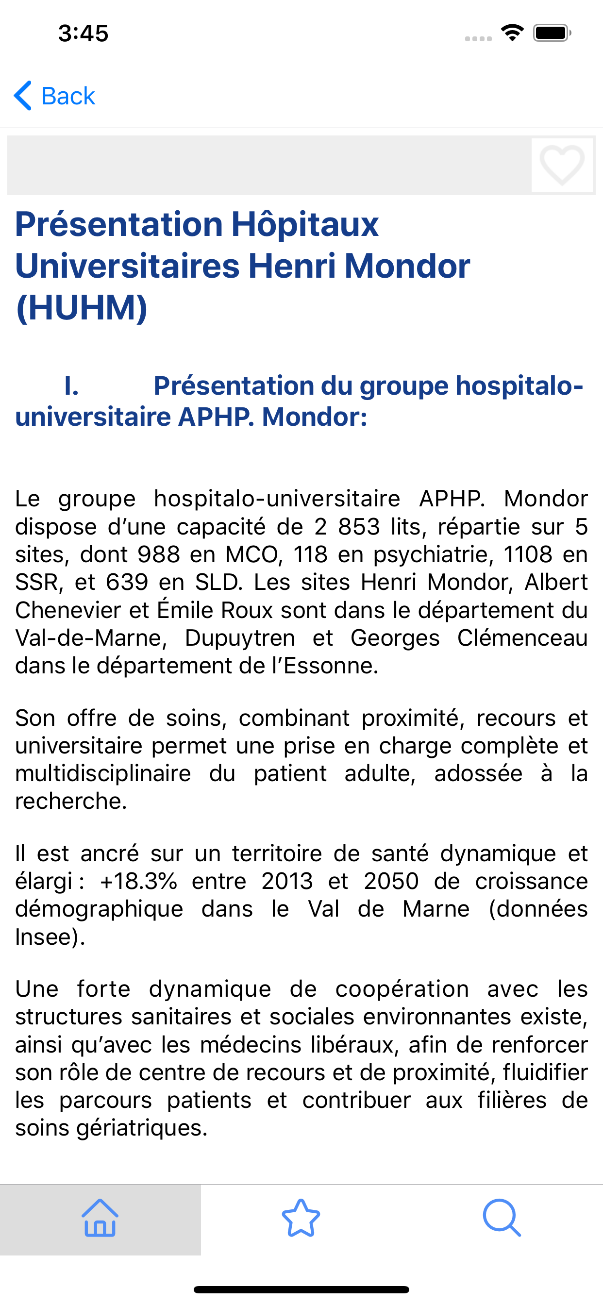 GHU Mondor Livret Internes