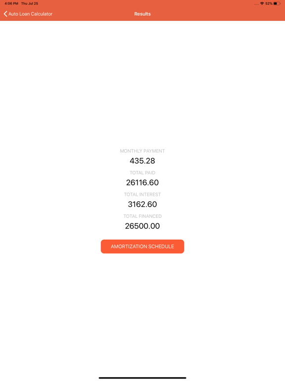Auto Loan Calculator: Car Loan iPad screenshot