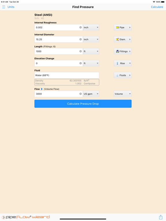 Screenshot #4 pour Pipe Flow Wizard - Calculator