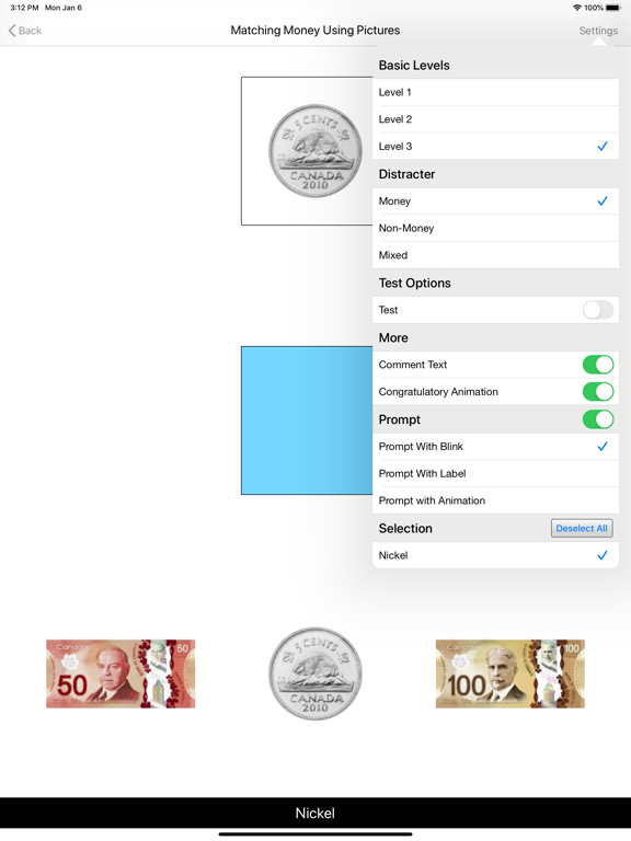 Match Money Using Pic (CAD) iPad screenshot