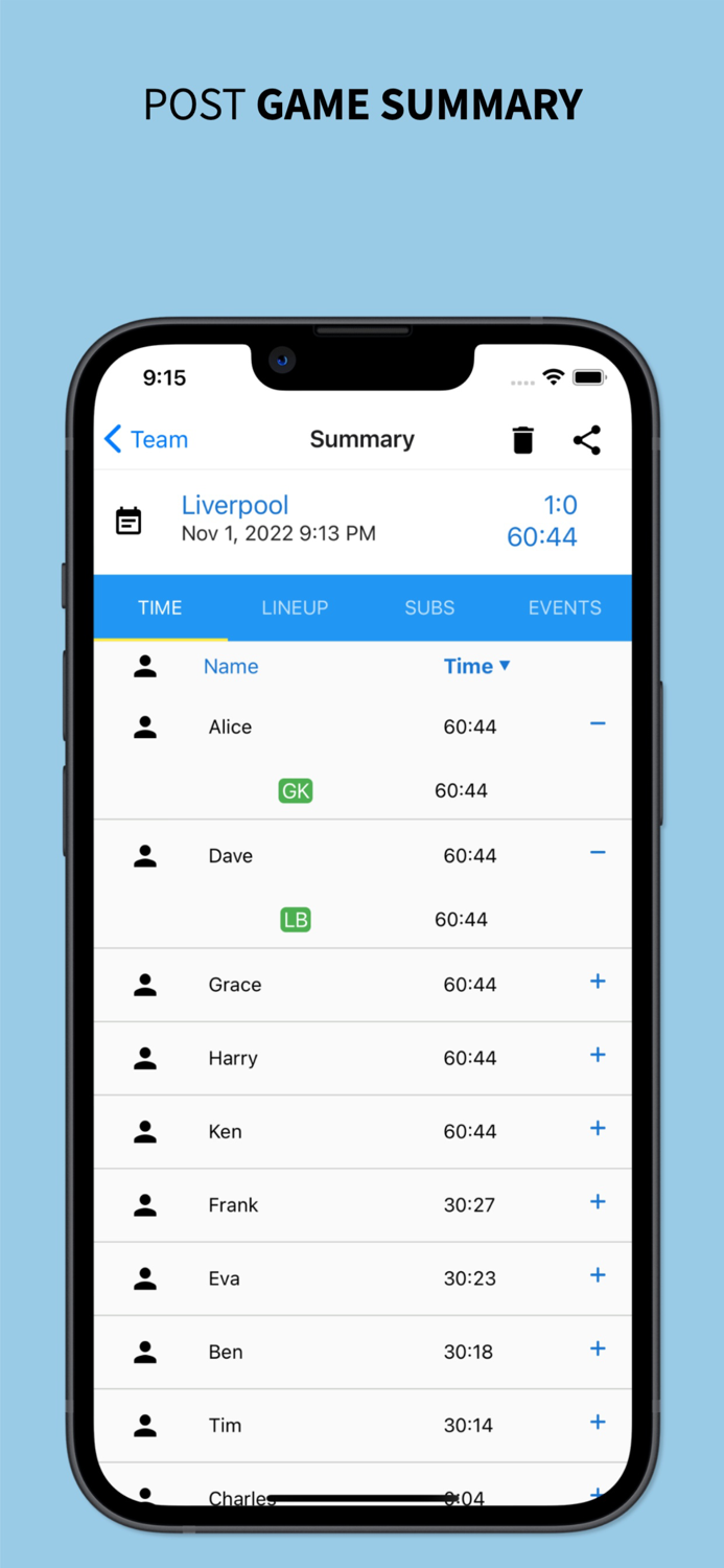 SubTime Playing time tracking