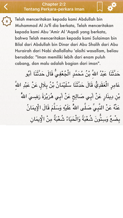 Sahih Al-Bukhari in Indonesian Screenshot