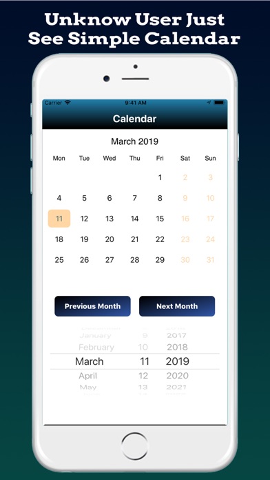 Screenshot #1 pour Calendar vault – Safe Gallery