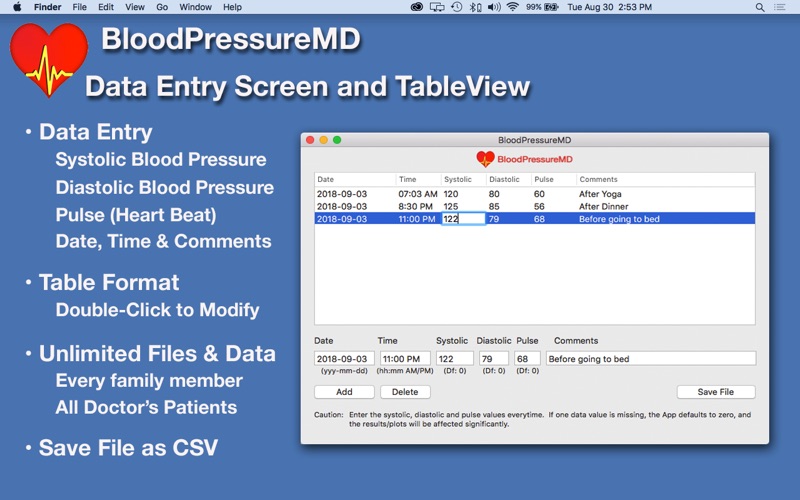 Screenshot #2 pour BloodPressureMD: Heart Health