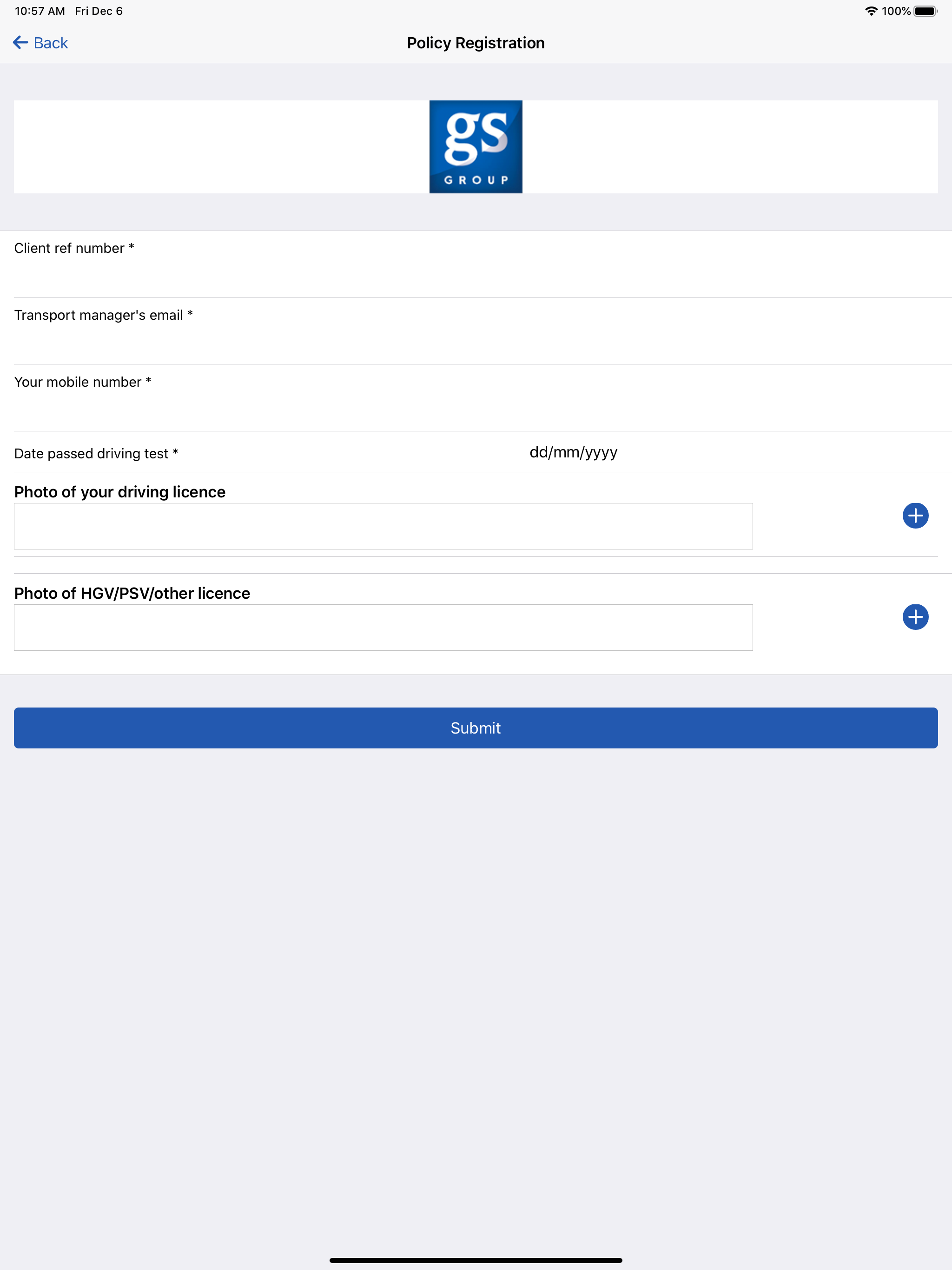 GS Group Claims App