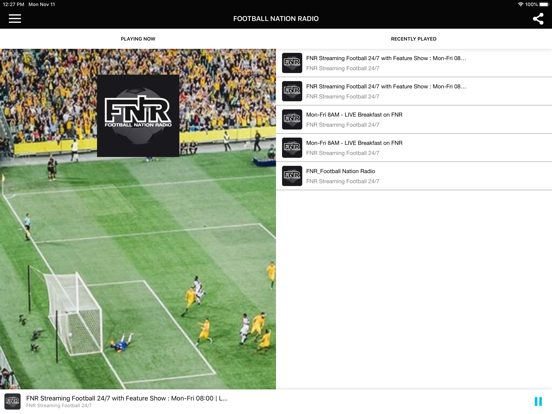 FOOTBALL NATION RADIO iPad screenshot