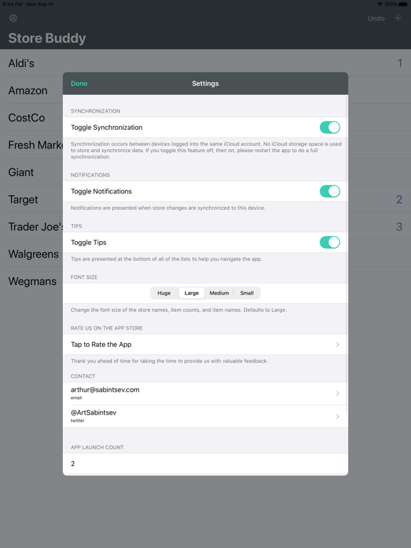 Store Buddy - Shopping List iPad screenshot 5 - Utilities app