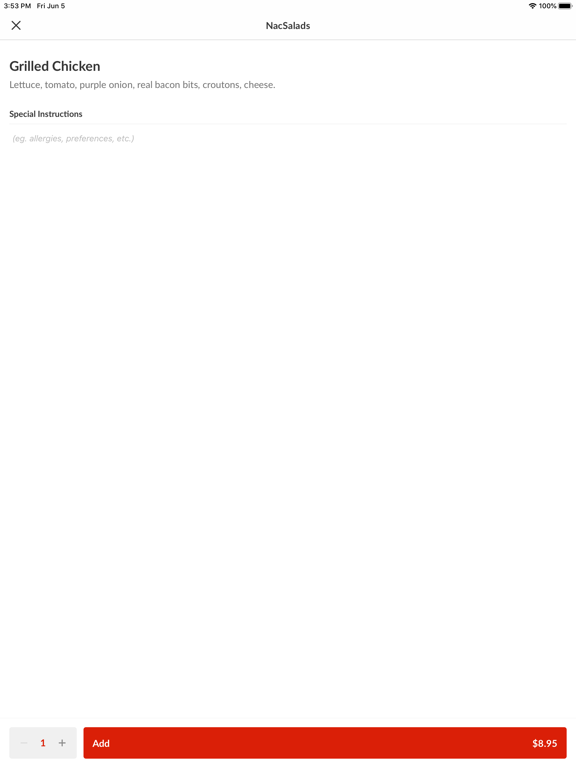 NacBurger iPad screenshot 4 - Food & Drink app