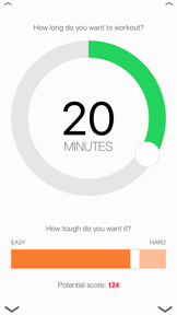 Quickstart workout generator screenshot