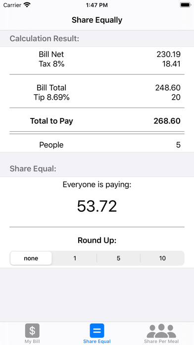 Screenshot #3 pour Tip and Split