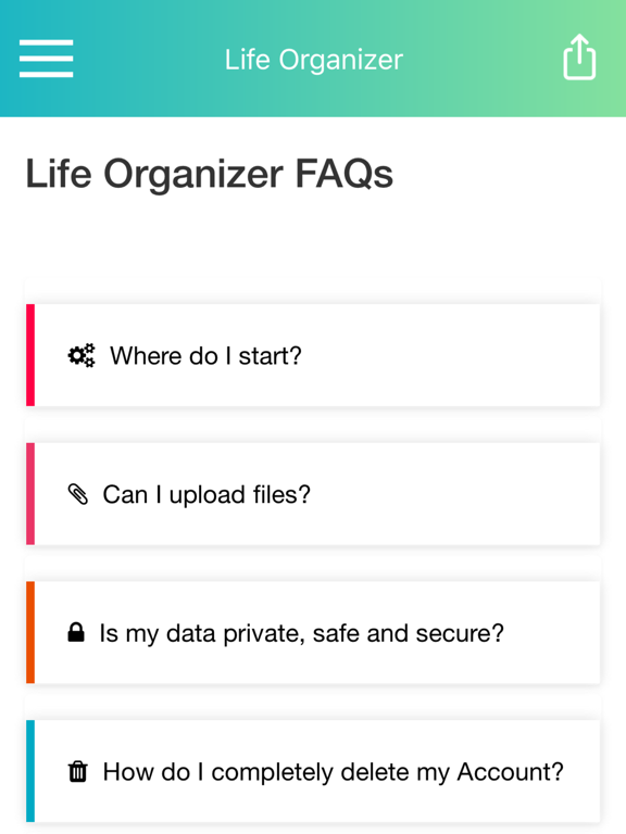 Life Organizer & Estate Plan iPad screenshot