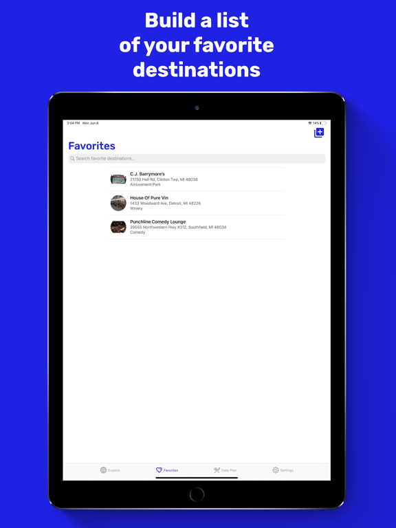 DateNite: Unique Date Planner iPad screenshot 2 - Food & Drink app