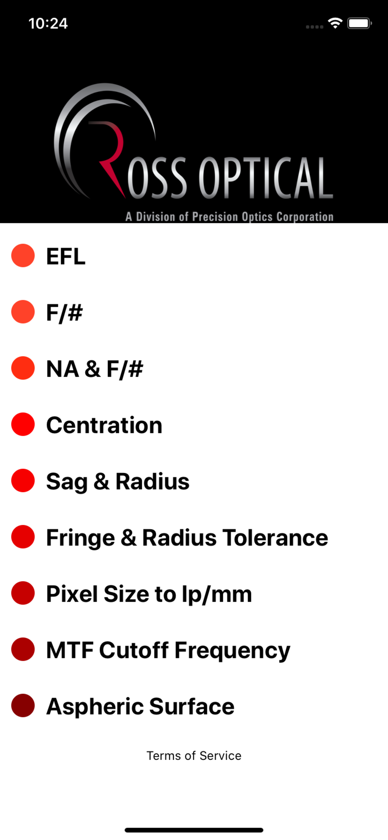 Ross Optical Calculator