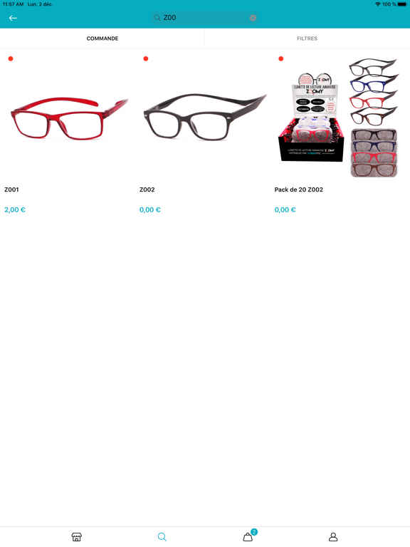 Visiooptic iPad screenshot
