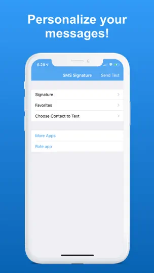 Capture d'écran de SMS Signature+ sur iPhone 1