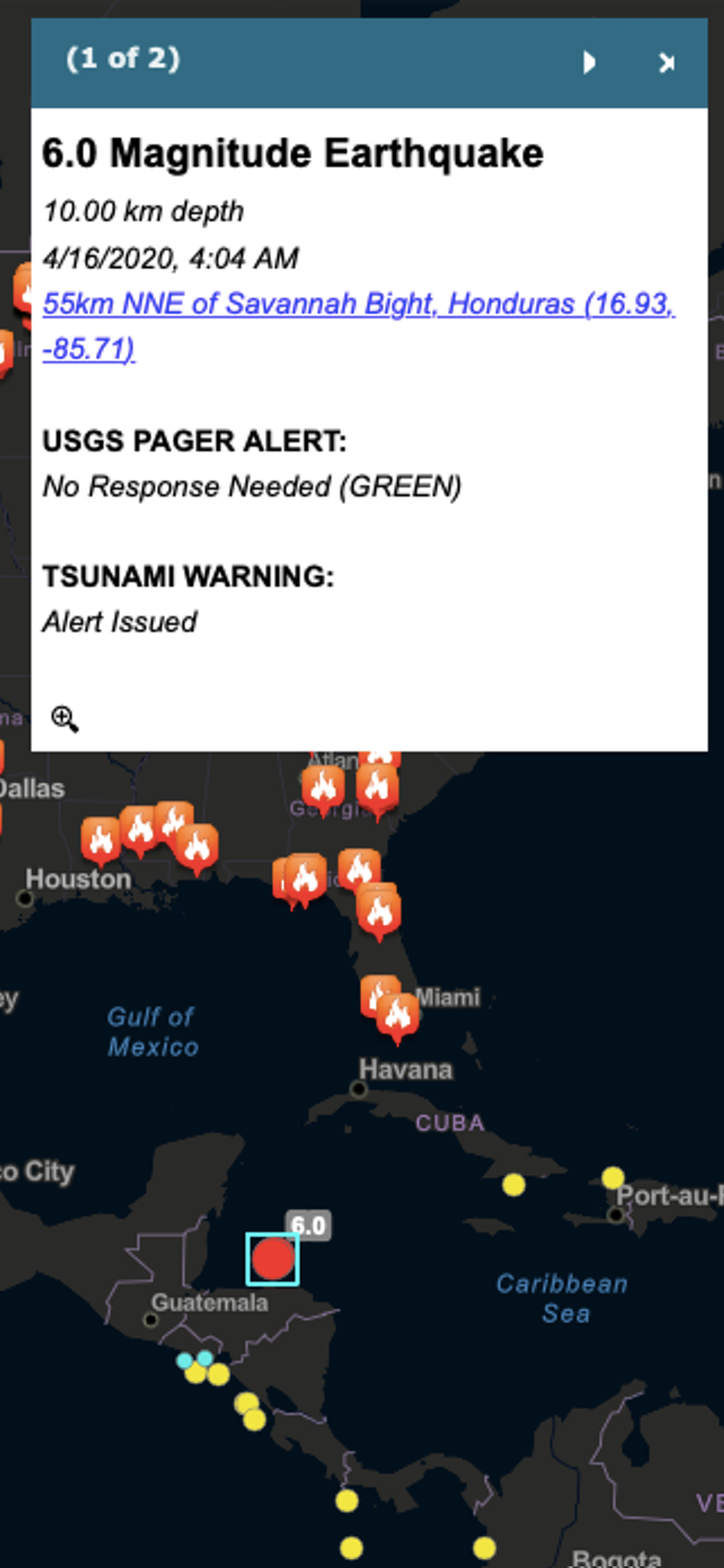 Wildfire & Earthquake Tracker
