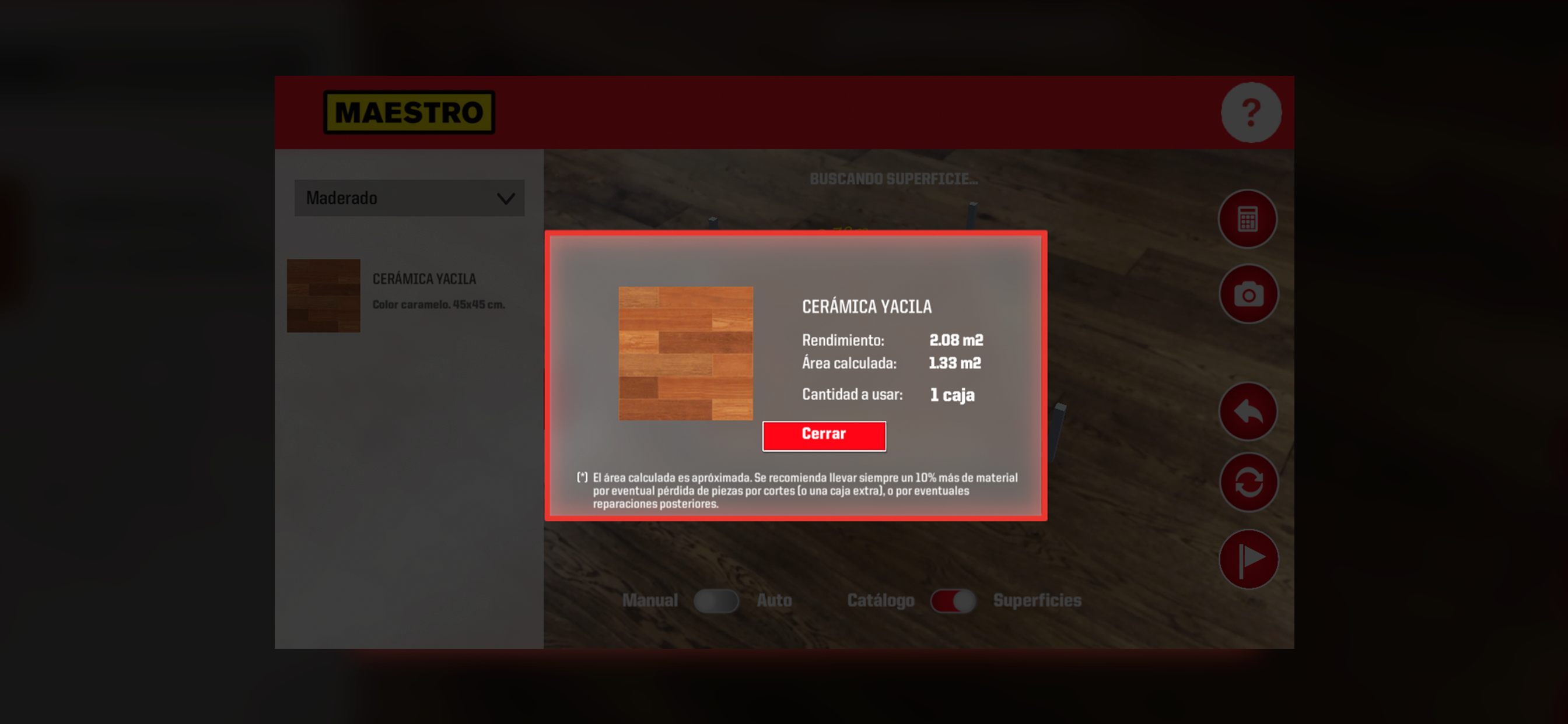 Maestro: Calculadora de Pisos