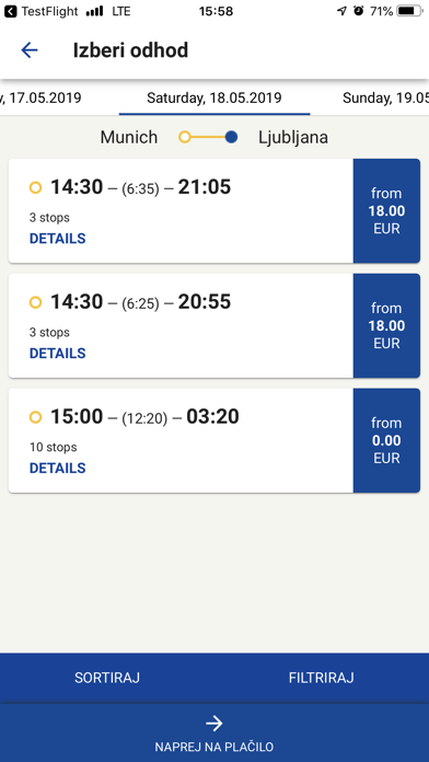 Nomago InterCity Screenshot