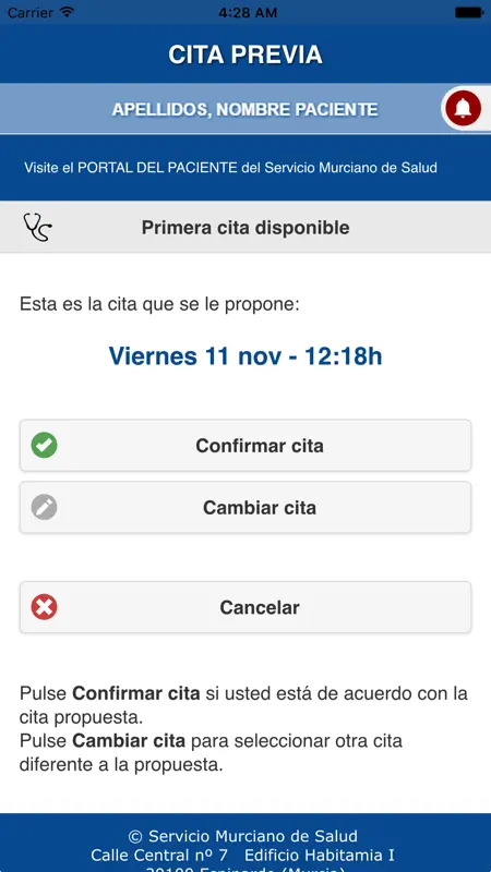 Cita Previa SMS screenshot 4 of 5