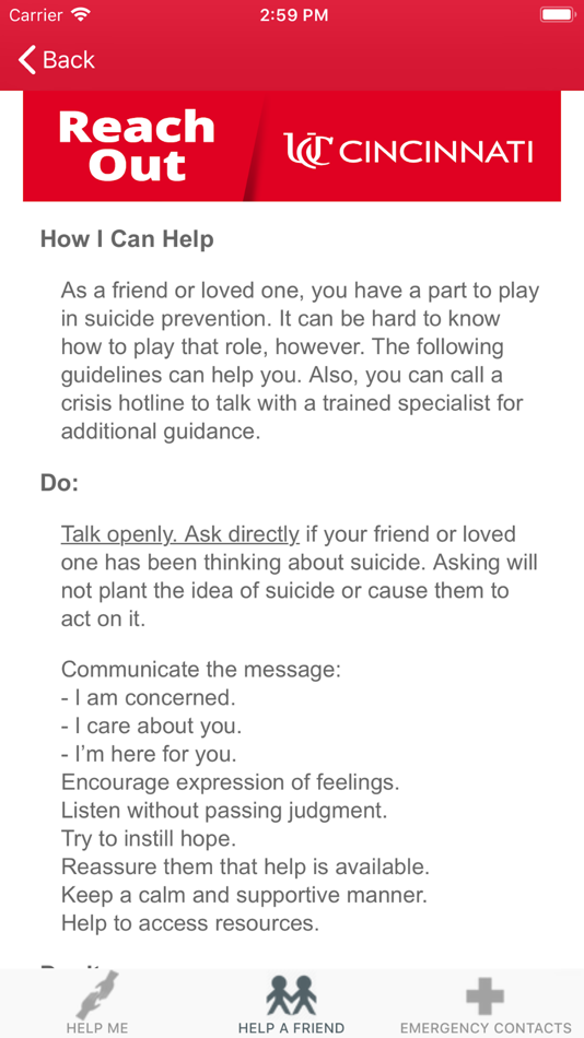 #5. Univ of Cincinnati-Reach Out (iOS) 由: The Lakeland Foundation