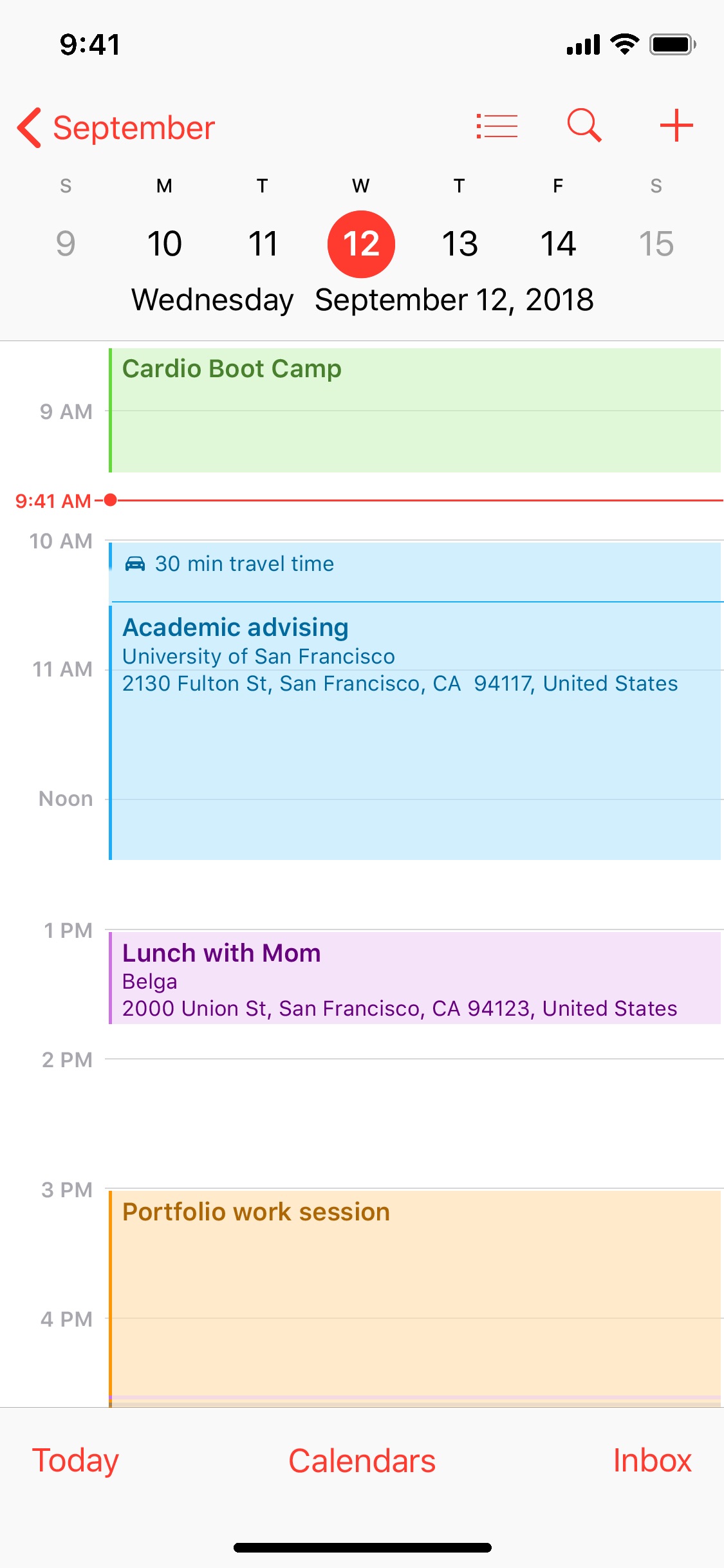 Screenshot do app Calendário