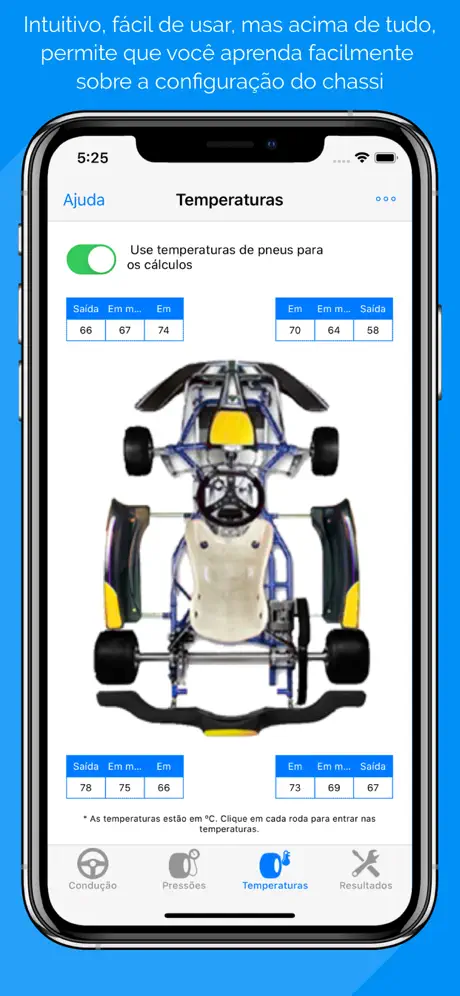 Ajuste do chassi do kart Elite
