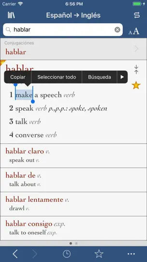 Captura de pantalla de Ultralingua Español-inglés en iPhone 1