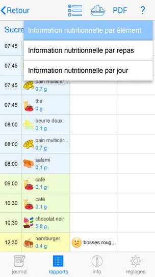 Capture d'écran de FoodSeeq sur iPhone 9