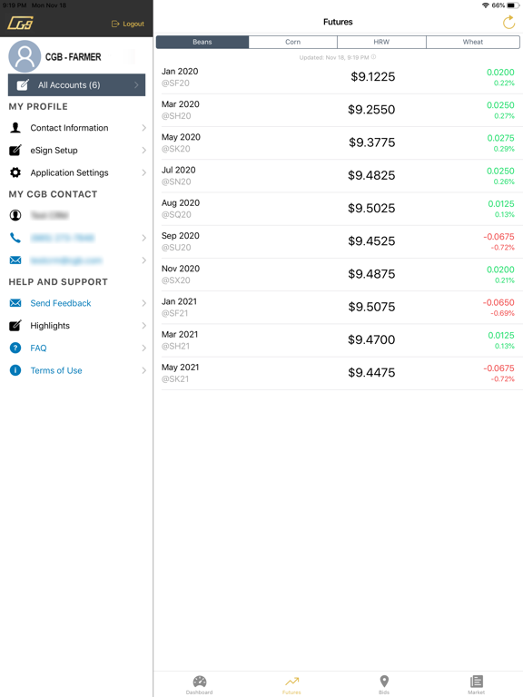 CGB Grain Mobile iPad screenshot 2 - Business app