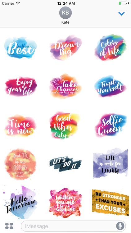 Watercolor Quotes Stickers